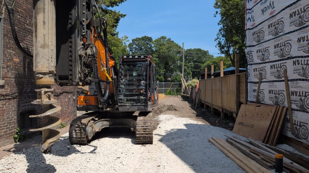Engineered shoring project in Toronto at 61 Kippendavie Ave showing controlled excavation and tight-access sitework by TerraVille™